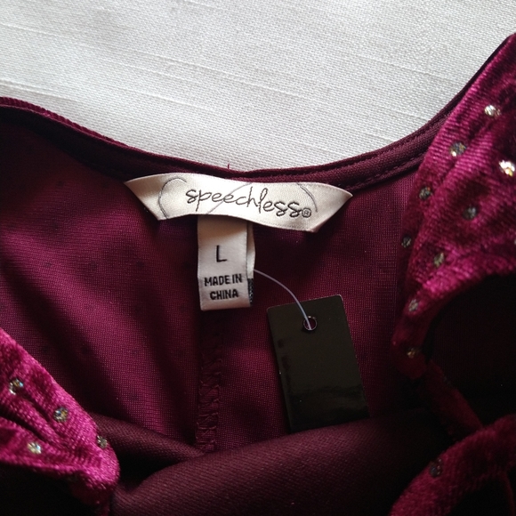 Sparkly Velvet Burgundy Gold Strappy Mini Dress Cutout Size Large - Picture 16 of 16